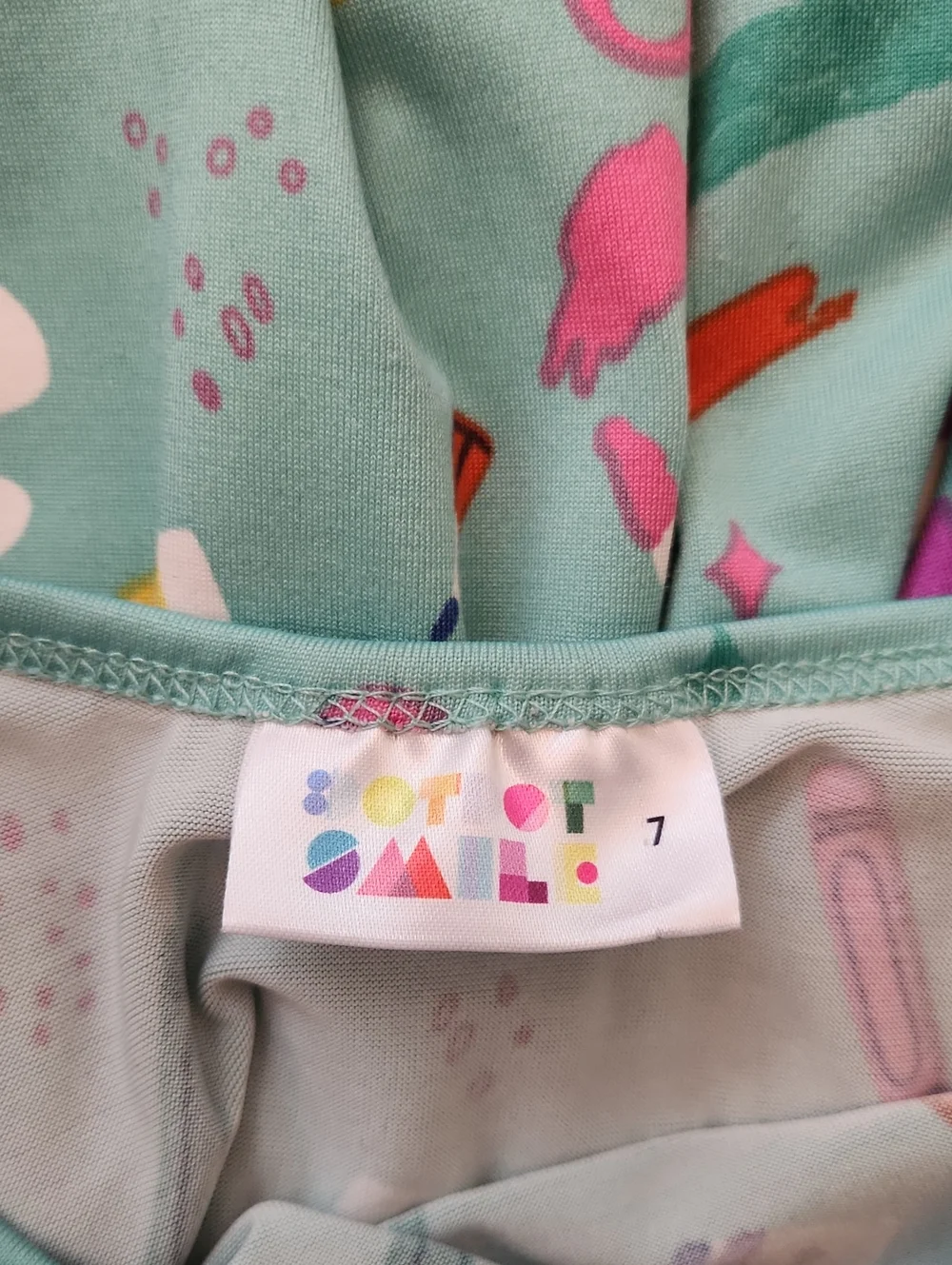 Dot Dot Smile Art Print Flutter Sleeve Dress Size 7